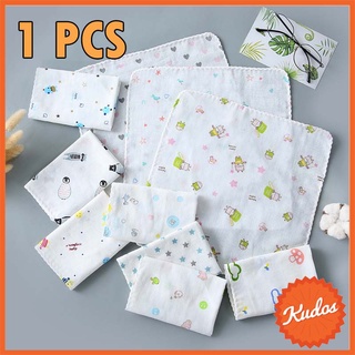 KUDOSTH (1 pcs) ผ้าเช็ดหน้า ผ้าฝ้าย 100 % ลายการ์ตูน สำหรับเด็กทารก ผ้าสาลู2ชั้น พร้อมส่ง