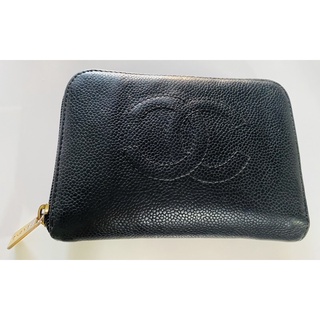 chanel zippy short wallet black caviar vintage