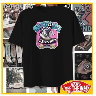 ◕▥▼Vans เสื้อยืดคู่รัก ผ้าคอตตอนคลาสสิค logo เสื้อยืด unisex Asian size