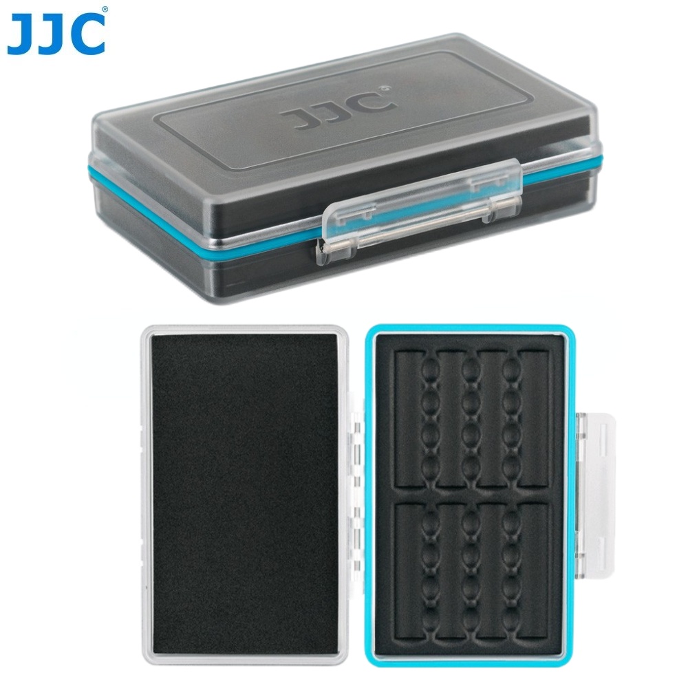 JJC กล่องใส่แบตเตอรี่แบบพกพาสำหรับแบตเตอรี่ AA / 14500 จำนวน 8 ชิ้น, กล่องป้องกันแบตเตอรี่ที่ทนทานและทนทาน