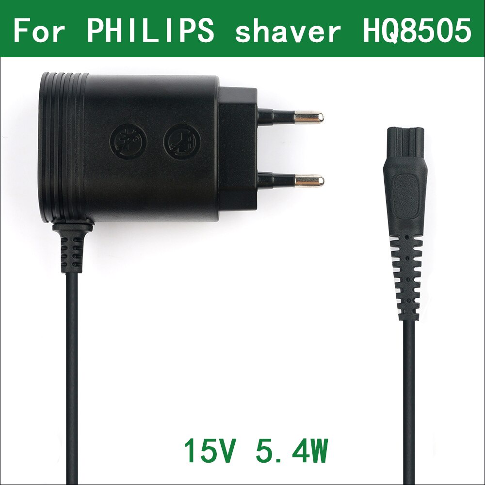 HQ8505 15V 5.4W EU Wall Plug AC Power Adapter Charger สําหรับ Philips เครื่องโกนหนวดไฟฟ้า HQ9070 HQ9