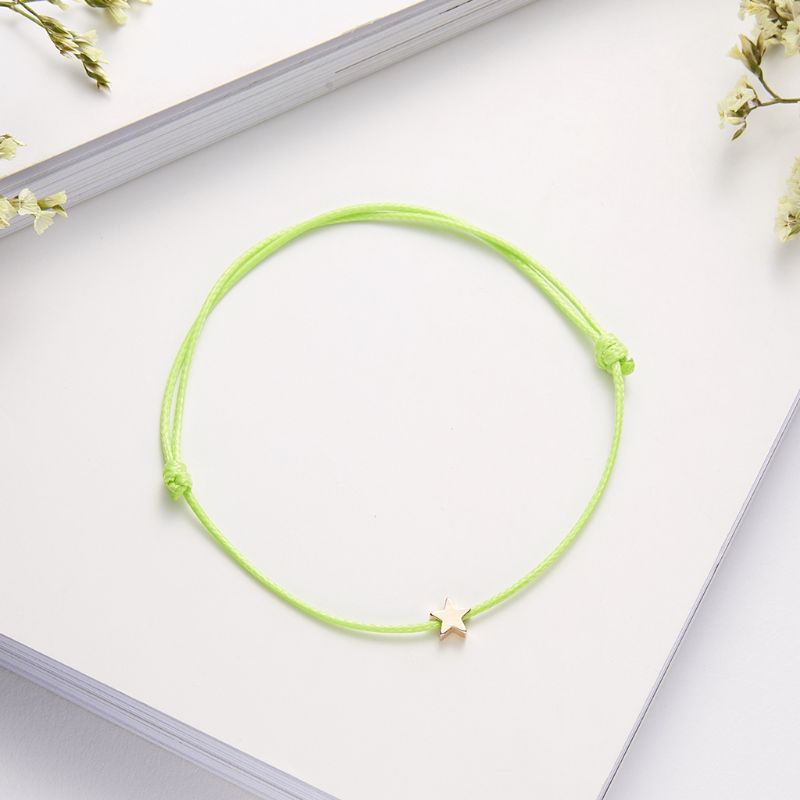 Yili สร้อยข้อมือเชือกเทียนถัก แฮนด์เมด ลายดาว ปรับได้ สําหรับวัยรุ่น - รูปที่ 4
