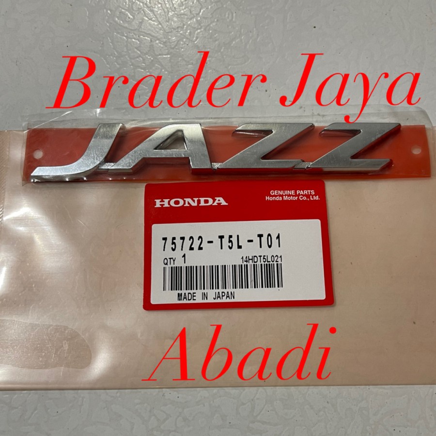 โลโก้ EMBLEM TRUNK ประตู WRITING NAME รถ REAR JAZZ GK5 TYPE S RS 2014 2015 2016 2017 2018 2019 2020 