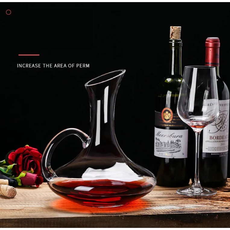Decanter ดีแคนเตอร์ เหยือกพักไวน์ เทมเทชั่น Crystal Clear Glass Horn Wine Decanter ขวดเก็บไวน์แดงขวดไวน์แก้วสร้างสรรค์