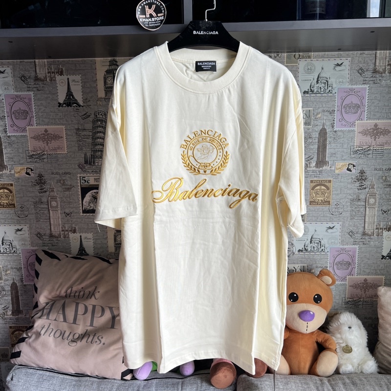 B บีบี Balen Gold Embroider Oversize Tshirt (พรีเมี่ยม พร้อมส่งในไทย แชทสอบถาม) collection บาเลน เสื้อยืด ลายปัก สีทอง