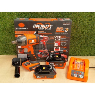 บล็อกกระแทกไร้สาย1/2นิ้ว ไร้แปรงถ่าน 20V Li-ion INF-12IWBL [PUMPKIN] 50262 INFINITY POWER 20V.