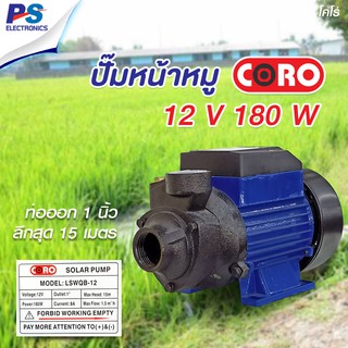 ปั้มน้ำ ปั้มน้ำหน้าหมู 12V 180W /  24V 280W สินค้าพร้อมจัดส่ง