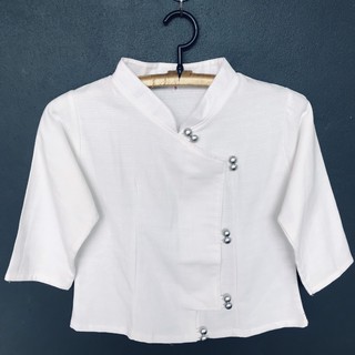 เสื้อผ้าฝ้ายผู้หญิง กระดุม 10 เม็ด