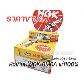 หัวเทียน BM6A NGK แท้100% (ยกกล่อง10หัว) ใส่เครื่องตัดหญ้า 2จังหวะ  รับประกันคุณภาพ