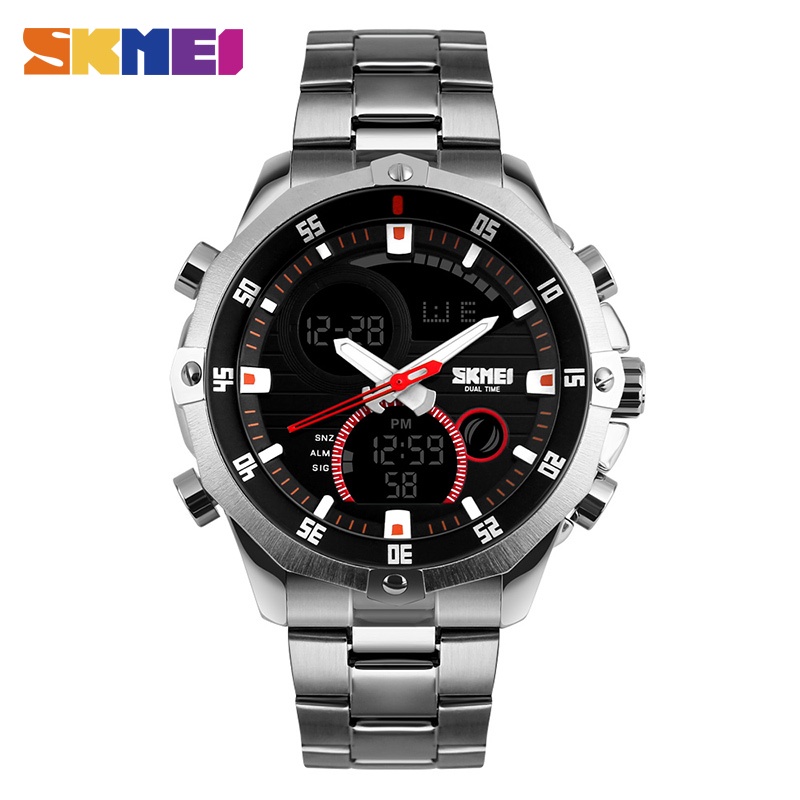SKMEI นาฬิกาข้อมือ แท้100%  2ระบบ บอกวันที่ ตั้งปลุก จับเวลา watch