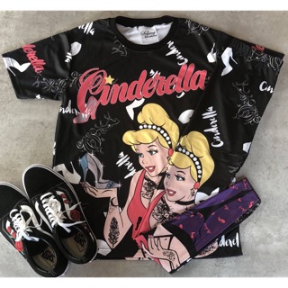 เซทเสื้อยืด &amp; กางเกงเลคกิ้งลายCinderella