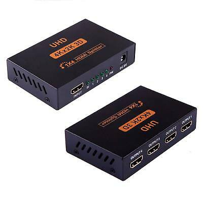 ตัวแปลง เอชดีเอ็มไอ HUB 3d 4k 2k full hd 1080 p hd splitter 1x4 พอร์ต hub us plug ขนาดเล็ก เคสโลหะ