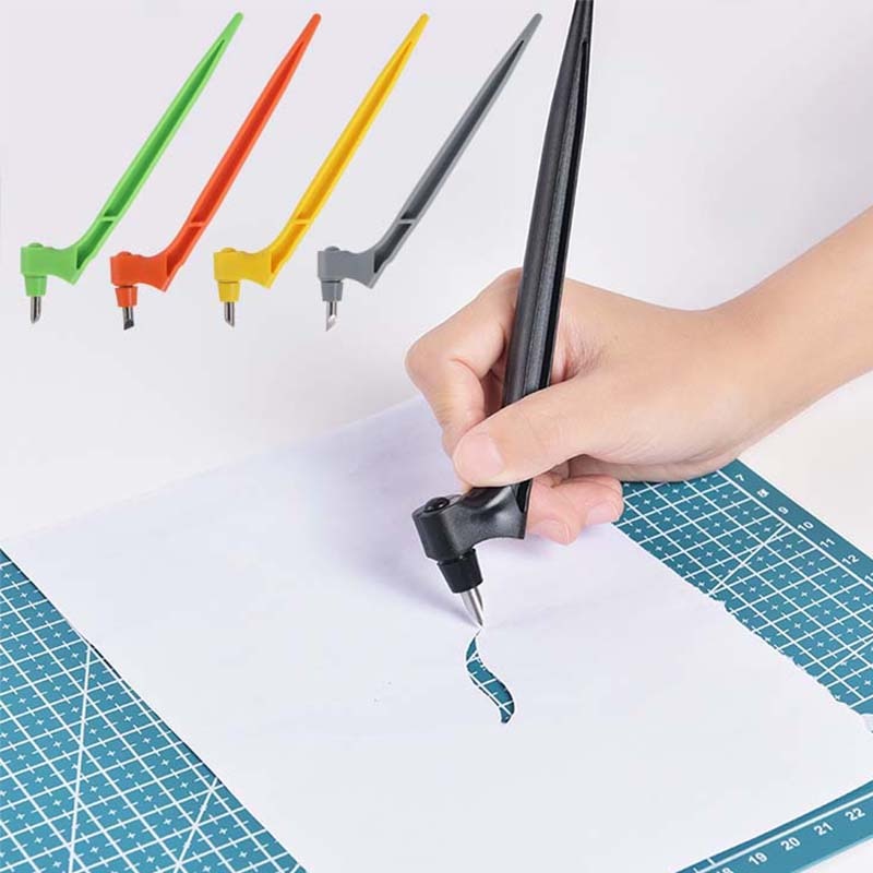 ใบมีดตัดกระดาษ หมุนได้ 360 องศา 3 ใบมีด แบบเปลี่ยน สําหรับงานศิลปะหัตถกรรม DIY