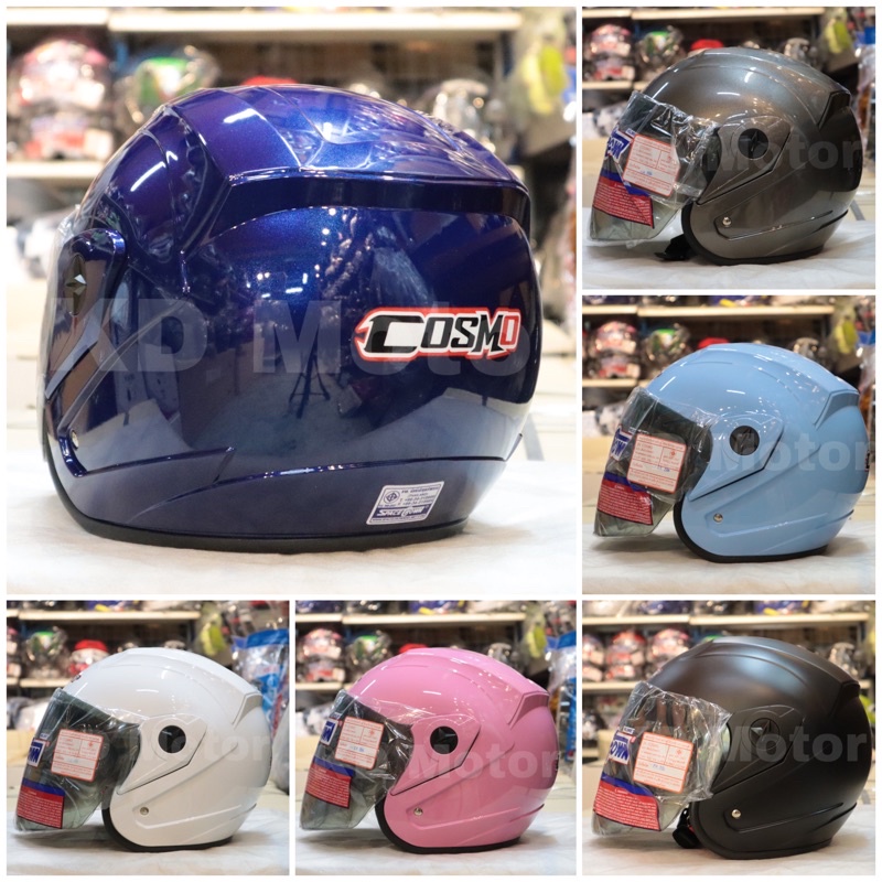 หมวกกันน็อค🔥ไซส์ใหญ่🔥SPACE CROWN COSMO 8 สี พร้อมกระจกหน้าสีชา