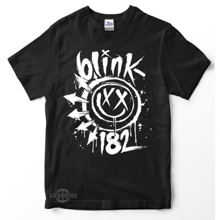 เสื้อผ้าผชเสื้อยืด คอลึก พิมพ์ลายโลโก้ Blink 182 blink182 สไตล์พังก์S-5XL