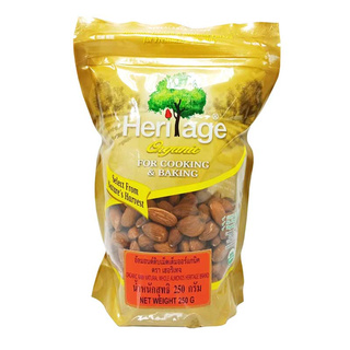 ✨✨ WOW✨✨ เฮอริเทจ อัลมอนด์ดิบเม็ดเต็ม ออร์แกนิค 250 กรัม Heritage Organic Raw Natural Whole Almonds 250 gโคตรถูก