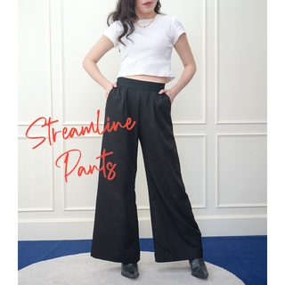 SAT Streamline Pants กางเกงเอวยางยืด ทรงกระบอกกว้าง