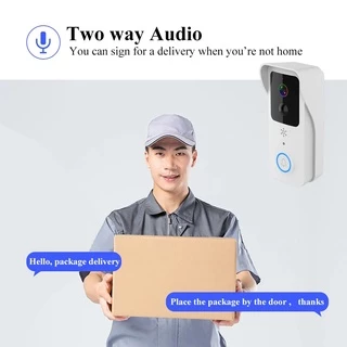 Tuya T32 กล้องกริ่งประตูกันน้ำ Wi-Fi 1080P แบบใช้ถ่านหรือต่อสายไฟ 16-24V สื่อสารสองทาง-Doorbell