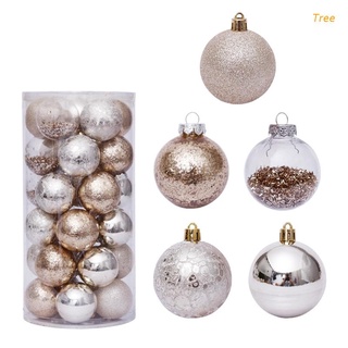 tree 30pcs 6cm Christmas Balls Decoration Gold Transparent Hanging Xmas Tree Ornament