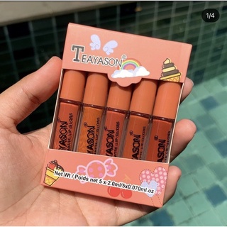 ลิปเซต Teayaaon Matte Lips Glooss ลิปจุ่ม เนื้อแมทช์ แพ็คเกจน่ารัก เซต5แท่ง56บาท