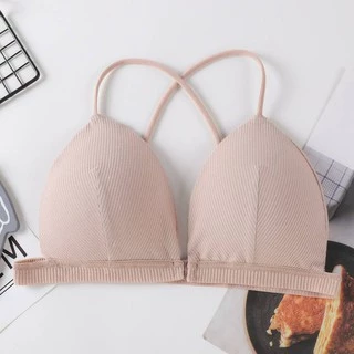 [ส่งจากไทย] 𝑩𝒓𝒂𝑩𝒓𝒂𝑩𝒓𝒂 #bra-098 บรา เสื้อใน ตะขอหน้า หลังไขว้ สีลูกกวาด
