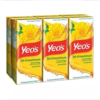 Yeo’s น้ำเก๊กฮวย สูตรหวานน้อย ขนาด 250ml แพค6 กล่อง