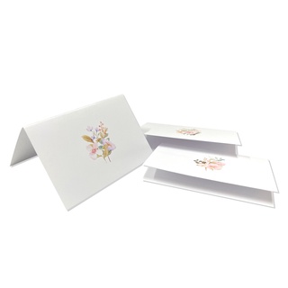 Happylife Gift Card การ์ดอวยพรแบบพับ ลายดอกไม้เรียบๆ พร้อมซองใส  ขนาด 10.3 x 6.9 cm