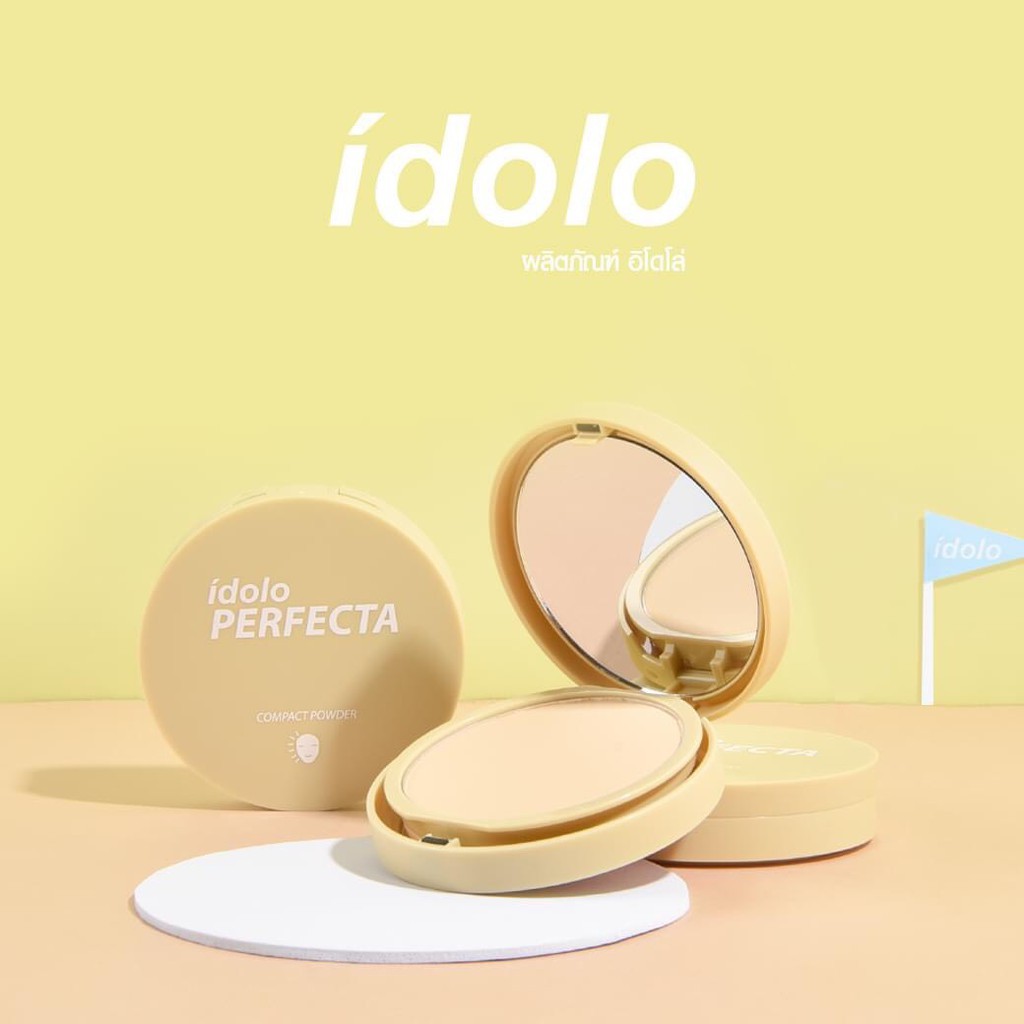 Mistine Idolo PERFECTA Compact Powder 9 g แป้งพัฟฟ์ อิโดโล่ เพอร์เฟคต้า คอมแพ็ค พาวเดอร์