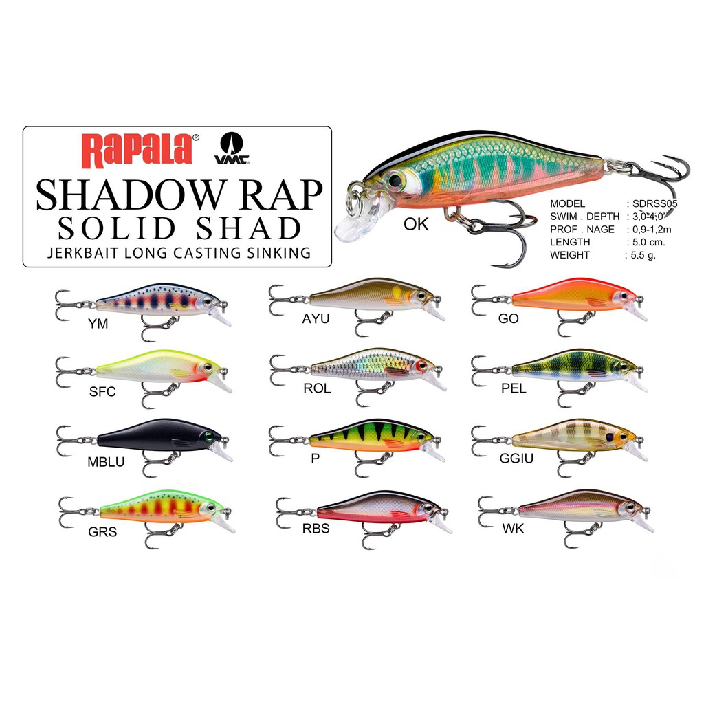 เหยื่อปลอม Rapala Shadow Rap SDRSS05