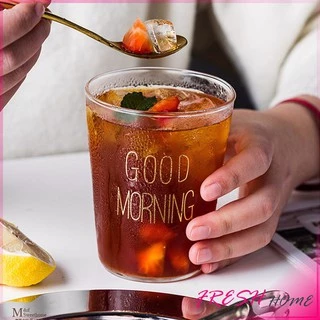 Fresh แก้วกาแฟ สกินตัวหนังสือ Good Moring ดีไซน์เลิศ Breakfast Glass