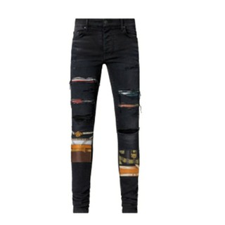 AMIRI SS2020 SCARVES ART PATCH JEAN ORIGINAL INDIGO