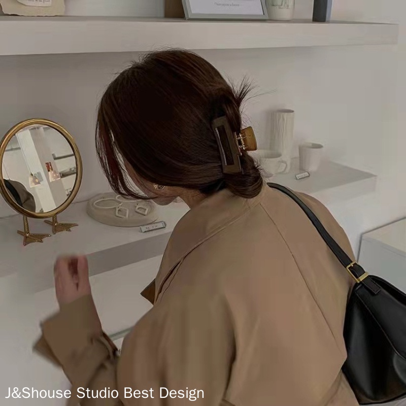 เคเอฟ393 ขนาดใหญ่และขนาดกลางขนาดเล็กเกาหลีเรียบง่ายสีกาแฟผมกรงเล็บคลิปอุปกรณ์เสริมผู้หญิง - รูปที่ 2