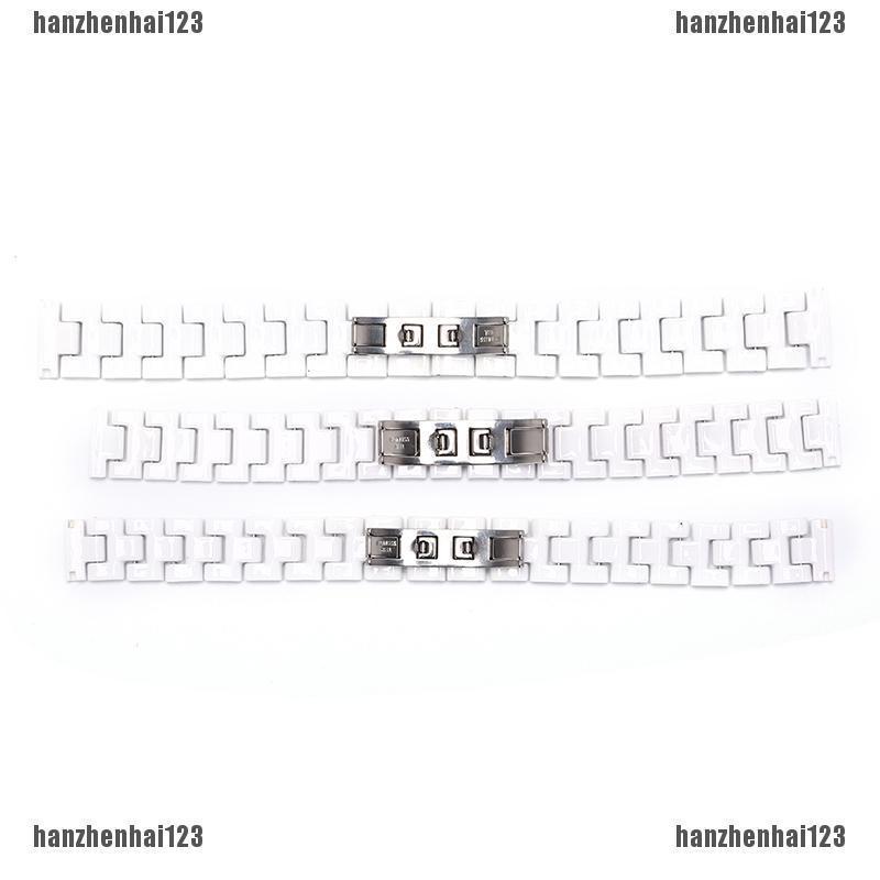 Hh❉สายนาฬิกาข้อมือเซรามิค สีขาว ขนาด 14 มม. 16 มม. 1 ชิ้น