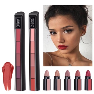 5 In 1 ลิปสติก Matte Velvet เพิ่มความชุ่มชื้นติดทนนานป้องกันน้ํา