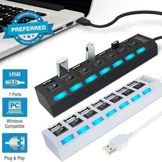 7 พอร์ต Usb Hub High Speed Multi Splitter อะแดปเตอร์ขยายพาวเวอร์แล็ปท็อปสําหรับแล็ปท็อป M6E1