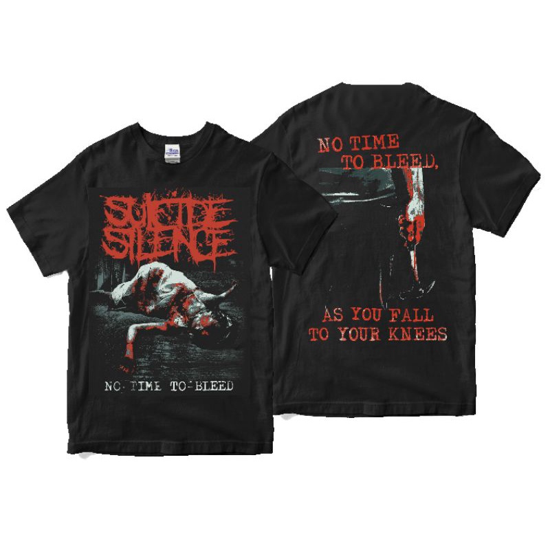 เสื้อยืด SUICIDE SILENCE - NO TIME TO BLEED Premium Tshirt dethcore the black dalia ฆาตกรรมแหวนเสื้อยืดวง saturn