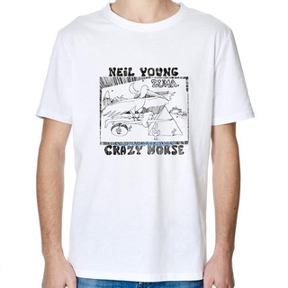 【Chic Tops】gildan เสื้อยืด ผ้าฝ้าย 100% พิมพ์ลาย Neil Young Crazy Horse Zuma Folk Rock สไตล์วินเทจ เรโทร สีขาว สําหรับผู