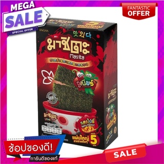 มาชิตะ จูเนียร์ สาหร่ายทะเลทอดกรอบ รสสไปซี่ 3.6 กรัม x 12 ซอง Masita Seaweed Snack Spicy Flavour 3.6g x 12 Bags