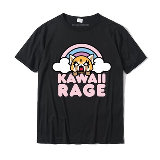 เสื้อยืดผ้าฝ้ายพรีเมี่ยม เสื้อยืดแขนสั้น ผ้าฝ้าย ขนาดใหญ่ พิมพ์ลาย Aggretsuko Kawaii Rage สําหรับผู้ชาย