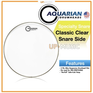 🥁หนังกลอง Classic Clear Snare Side by Aquarian USA💯