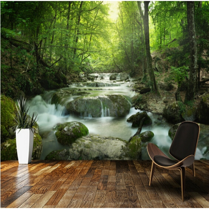 ภาพที่กําหนดเองภูมิทัศน์วอลล์เปเปอร์,enchanting Forest น้ําตก 3D ภาพจิตรกรรมฝาผนังห้องนั่งเล่นห้องนอนโซฟาโรงแรมร้านอาหารพื้นหลังวอลล์เปเปอร์กันน้ําสติ๊กเกอร์ติดผนัง PVC Self-กาว – โปรปัง