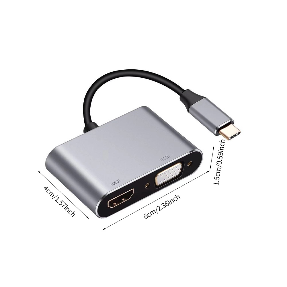 Durable Portable Laptop Stable Signal 4 Ports TV Projector Strong Compatibility HD VGA Mice Keyboard HUB Adapter #5