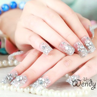 อุปกรณ์ตกแต่งเล็บปลอม 3 D Rhinestone 24 ชิ้น / ชุด