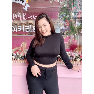 ครอปโชว์หลังแขนยาวสาวอวบ พร้อมส่งค่า เสื้อแขนยาว หลังเว้า  แซ่บๆยั่วๆ จ้าแม่ ผ้าเรยอนใส่สบาย เผ็ชมากกก🔥🔥