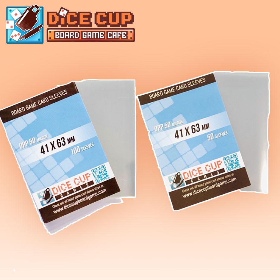 [ของแท้] Dice Cup Games : ซองใสใส่การ์ด Sleeves: OPP ขนาด 41x63 mm 100 Sleeves & 50 Sleeves ด่วน ของมีจำนวนจำกัด