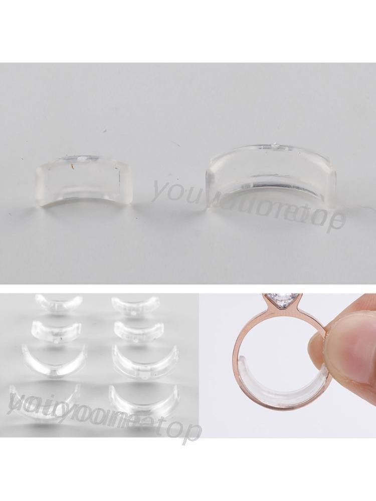 YOUYO 8Pcs Invisible Clear Ring Size Adjuster for Loose Rings Ring Adjuster Ring Sizer Reducer Fit A
