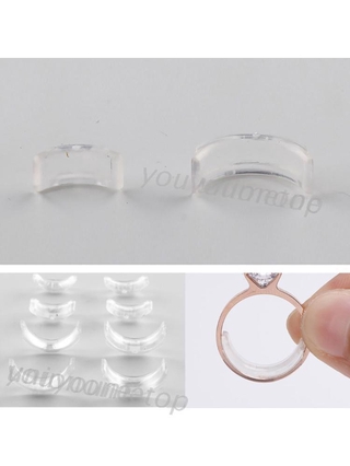 YOUYO 8Pcs Invisible Clear Ring Size Adjuster for Loose Rings Ring Adjuster Ring Sizer Reducer Fit Any Rings Adjuatable Tools