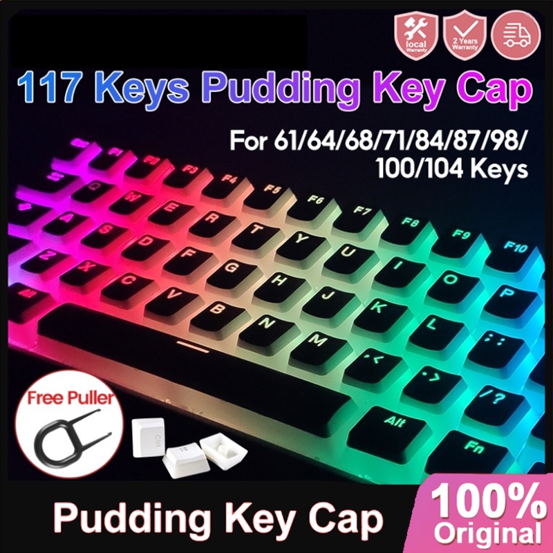 Pudding keycap คีย์แคป พุดดิ้ง PBT 117 ปุ่ม ปุ่มคีย์บอร์ด Mechanical Keyboard พุดดิ้ง Keycaps สำหรับ เชิงกล คีย์บอร์ด #2