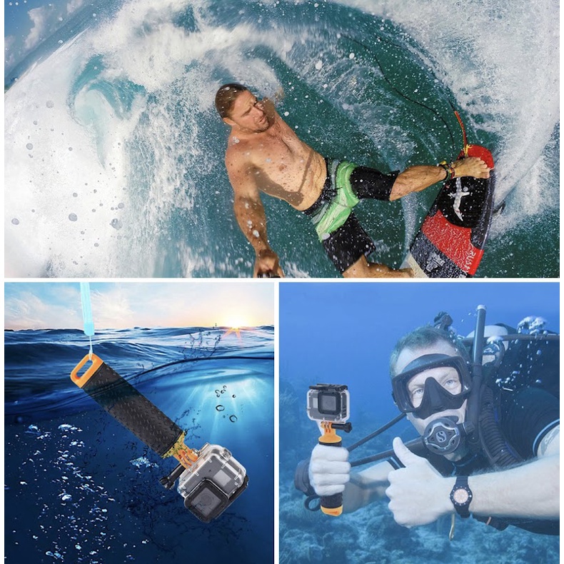 พร้อมส่ง Puluz อุปกรณ์เสริมพื้นผิว Professional ลอย Action Camera กล้อง Monopod ใต้น้ำจับ ราคา ถูกที่สุด ดีลบีเคเค แกลเลอรีภาพที่ 7