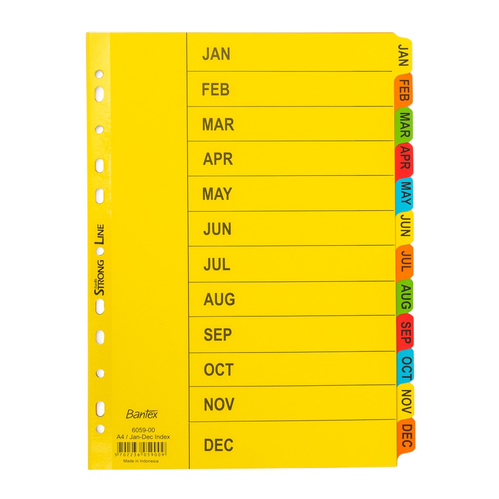 Bantex Divider A4 Binder Divider 12 แผ่น Index Month